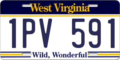 WV license plate 1PV591