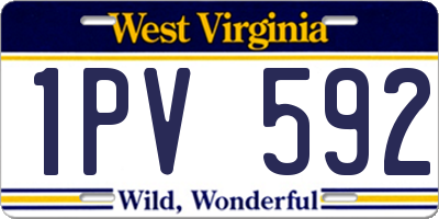 WV license plate 1PV592