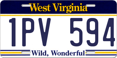 WV license plate 1PV594