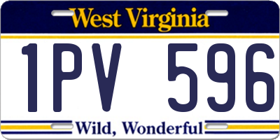 WV license plate 1PV596
