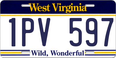 WV license plate 1PV597
