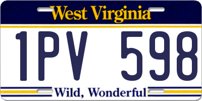 WV license plate 1PV598