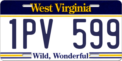 WV license plate 1PV599