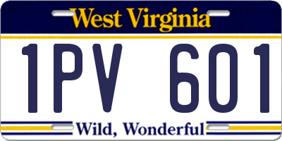 WV license plate 1PV601