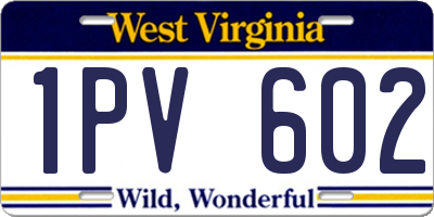 WV license plate 1PV602