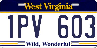 WV license plate 1PV603