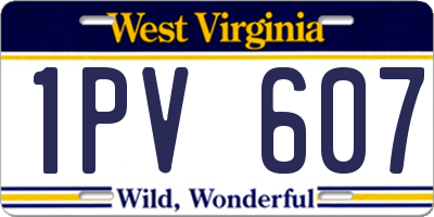 WV license plate 1PV607