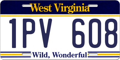 WV license plate 1PV608