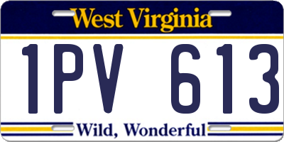 WV license plate 1PV613