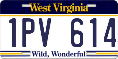 WV license plate 1PV614