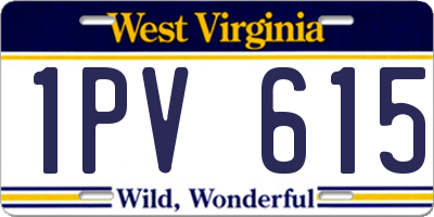 WV license plate 1PV615
