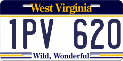 WV license plate 1PV620