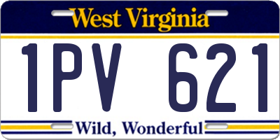 WV license plate 1PV621