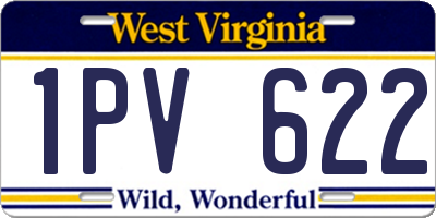 WV license plate 1PV622