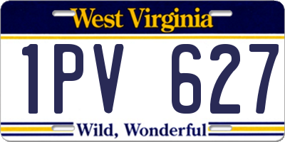 WV license plate 1PV627