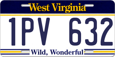 WV license plate 1PV632