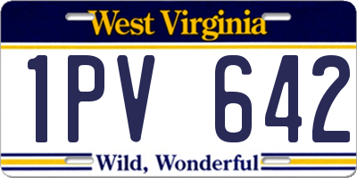 WV license plate 1PV642