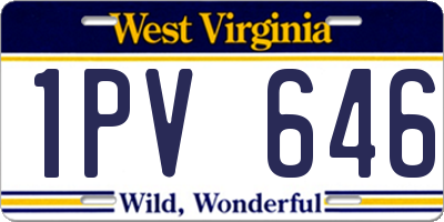 WV license plate 1PV646