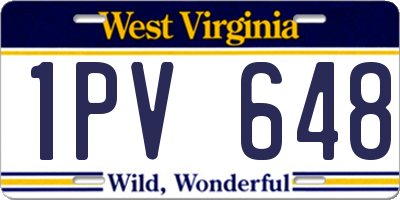WV license plate 1PV648