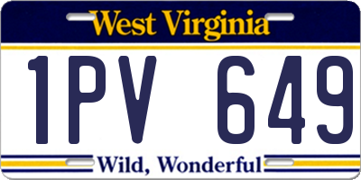 WV license plate 1PV649