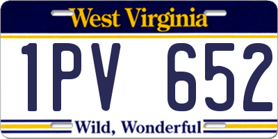WV license plate 1PV652