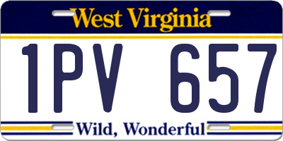 WV license plate 1PV657