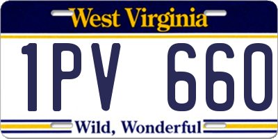 WV license plate 1PV660