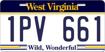 WV license plate 1PV661