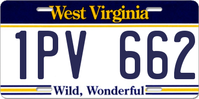 WV license plate 1PV662