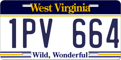 WV license plate 1PV664