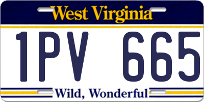 WV license plate 1PV665