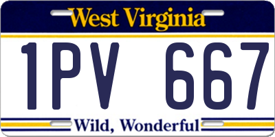 WV license plate 1PV667