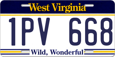 WV license plate 1PV668