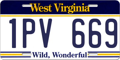 WV license plate 1PV669