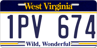 WV license plate 1PV674