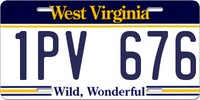 WV license plate 1PV676