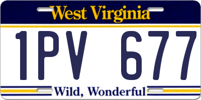 WV license plate 1PV677