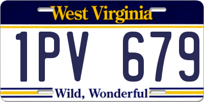 WV license plate 1PV679