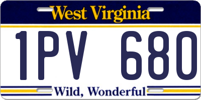 WV license plate 1PV680