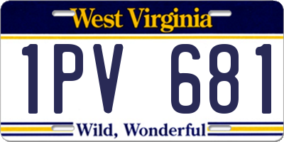 WV license plate 1PV681