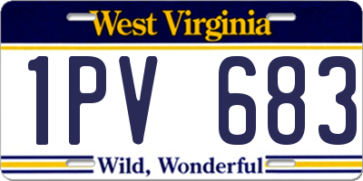 WV license plate 1PV683