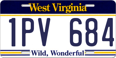 WV license plate 1PV684