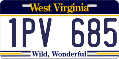 WV license plate 1PV685