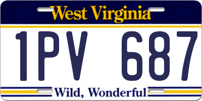 WV license plate 1PV687