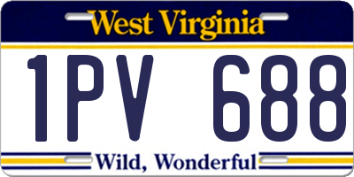 WV license plate 1PV688