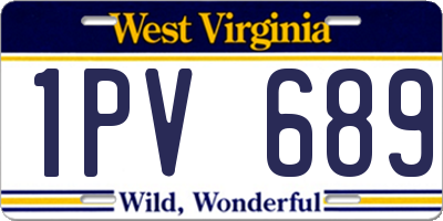 WV license plate 1PV689