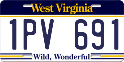 WV license plate 1PV691