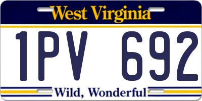 WV license plate 1PV692