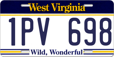 WV license plate 1PV698
