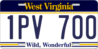 WV license plate 1PV700